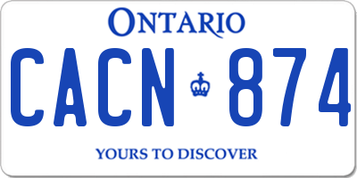 ON license plate CACN874