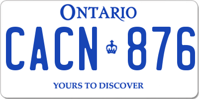 ON license plate CACN876