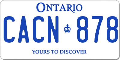 ON license plate CACN878