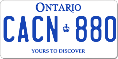 ON license plate CACN880