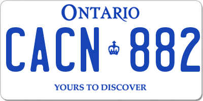 ON license plate CACN882