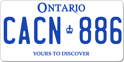 ON license plate CACN886