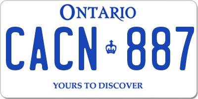 ON license plate CACN887