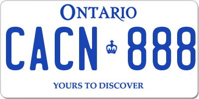 ON license plate CACN888