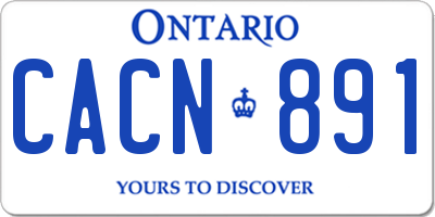 ON license plate CACN891