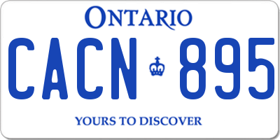 ON license plate CACN895