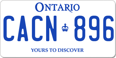 ON license plate CACN896