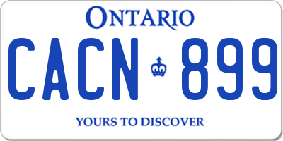 ON license plate CACN899