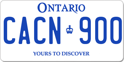 ON license plate CACN900