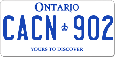 ON license plate CACN902