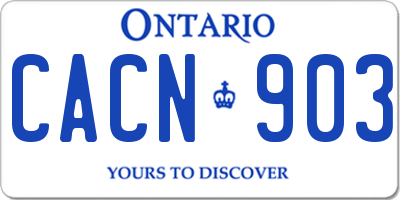 ON license plate CACN903