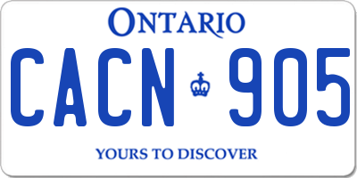 ON license plate CACN905