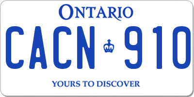 ON license plate CACN910