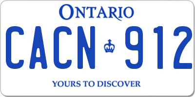 ON license plate CACN912