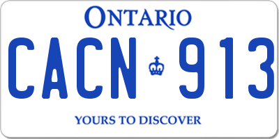 ON license plate CACN913