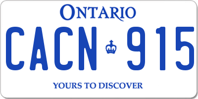 ON license plate CACN915