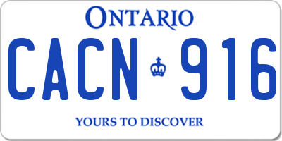 ON license plate CACN916