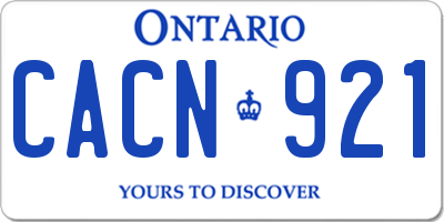 ON license plate CACN921