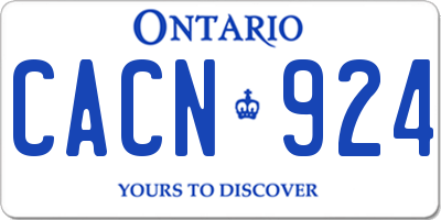 ON license plate CACN924