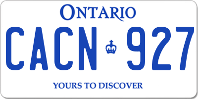 ON license plate CACN927