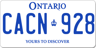 ON license plate CACN928