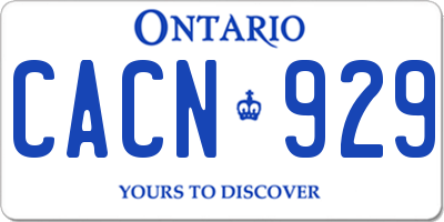 ON license plate CACN929