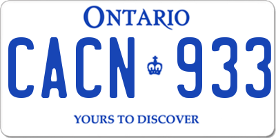 ON license plate CACN933