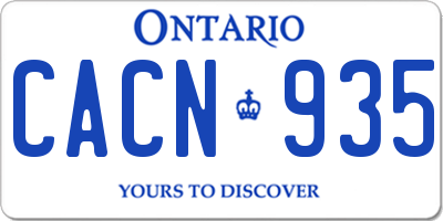 ON license plate CACN935