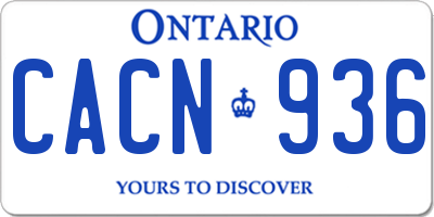 ON license plate CACN936