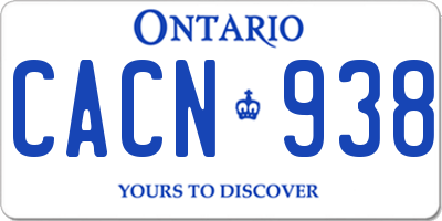 ON license plate CACN938