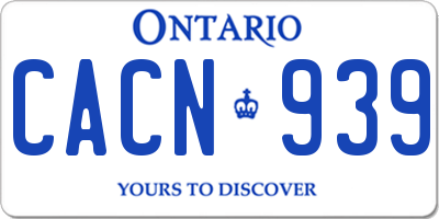 ON license plate CACN939