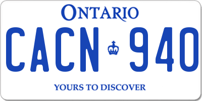 ON license plate CACN940