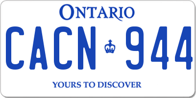 ON license plate CACN944