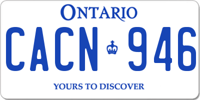 ON license plate CACN946