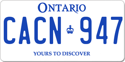 ON license plate CACN947