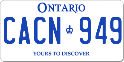 ON license plate CACN949