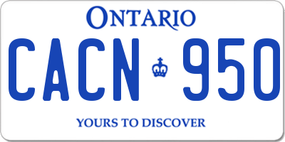 ON license plate CACN950