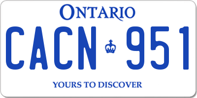 ON license plate CACN951