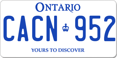 ON license plate CACN952