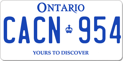 ON license plate CACN954