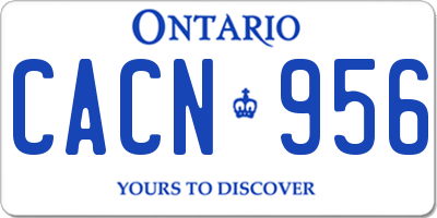 ON license plate CACN956