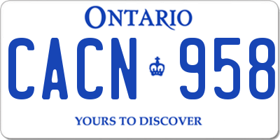 ON license plate CACN958