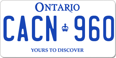 ON license plate CACN960