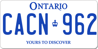 ON license plate CACN962