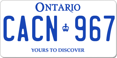 ON license plate CACN967