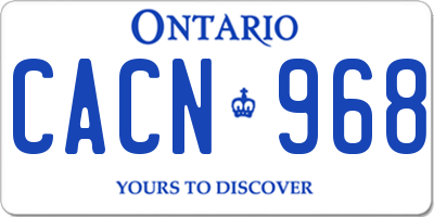 ON license plate CACN968