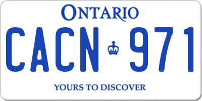 ON license plate CACN971