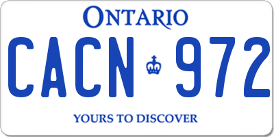 ON license plate CACN972