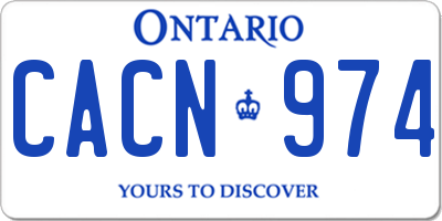 ON license plate CACN974