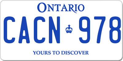 ON license plate CACN978